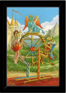 Cadre noir de la toile La Roue de fortune de Florence Magnin au format S (A4)