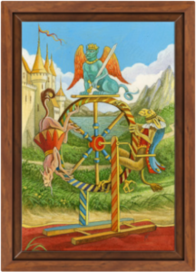 Cadre noix de la toile La Roue de fortune de Florence Magnin au format S (A4)