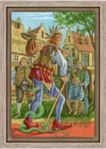 Cadre chêne de la toile Le Mat de Florence Magnin au format S (A4)