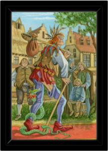 Cadre noir de la toile Le Mat de Florence Magnin au format S (A4)