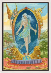 Cadre argent de la toile Le Monde de Florence Magnin au format L (A2)