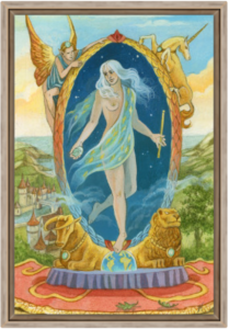 Cadre chêne de la toile Le Monde de Florence Magnin au format L (A2)