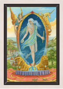 Cadre argent de la toile Le Monde de Florence Magnin au format S (A4)