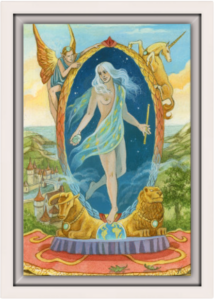 Cadre blanc de la toile Le Monde de Florence Magnin au format S (A4)