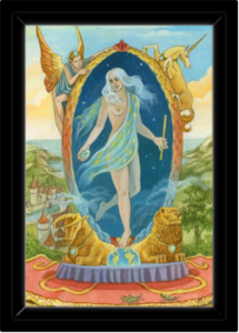 Cadre noir de la toile Le Monde de Florence Magnin au format S (A4)