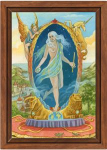 Cadre noix de la toile Le Monde de Florence Magnin au format S (A4)