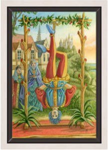 Cadre argent de la toile Le Pendu de Florence Magnin au format S (A4)