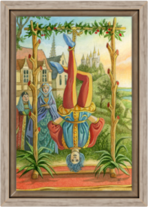 Cadre chêne de la toile Le Pendu de Florence Magnin au format S (A4)