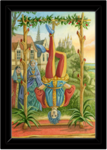 Cadre noir de la toile Le Pendu de Florence Magnin au format S (A4)