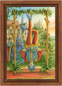 Cadre noix de la toile Le Pendu de Florence Magnin au format S (A4)