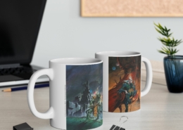 Caza Mug Tschaï A contexte 1 Vue des deux côtés du mug Tschaï A de Philippe Caza en contexte