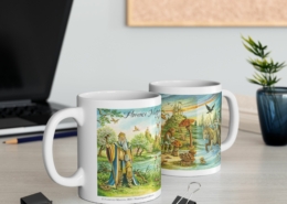 Magnin Mug Batons-Labyrinthe contexte 1 Vue des deux côtés du mug Bâtons du Labyrinthe de Florence Magnin en contexte