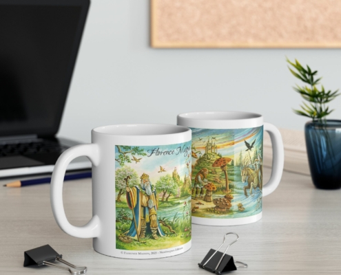 Magnin Mug Batons-Labyrinthe contexte 1 Vue des deux côtés du mug Bâtons du Labyrinthe de Florence Magnin en contexte