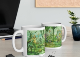 Magnin Mug Coupes-Labyrinthe contexte 1 Vue des deux côtés du mug Coupes du Labyrinthe de Florence Magnin en contexte