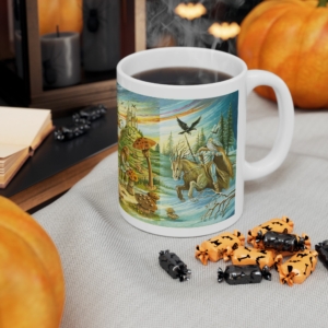 Vue du côté droit du mug Bâtons du Labyrinthe de Florence Magnin en contexte