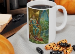 Magnin Mug Arcanes-III-IV contexte 2 Vue du côté droit du mug Arcanes-III-IV de Florence Magnin en contexte