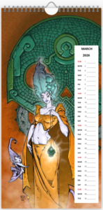 Mois de mars du calendrier 2026 grand format de Philippe Caza