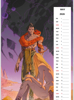 Mois de mai du calendrier 2026 grand format de Philippe Caza