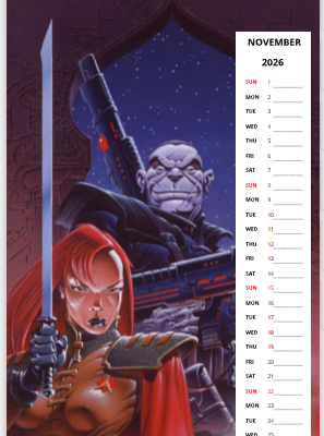 Mois de novembre du calendrier 2026 grand format de Philippe Caza