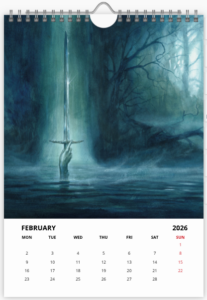 Mois de février du calendrier 2026 A3 de Didier Graffet