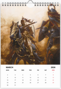 Mois de mars du calendrier 2026 A3 de Didier Graffet