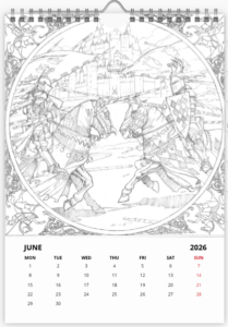 Mois de juin du calendrier 2026 A3 de Didier Graffet