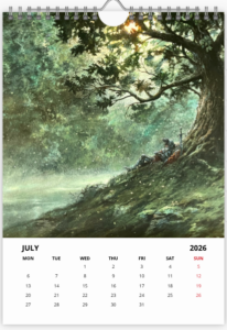 Mois de juillet du calendrier 2026 A3 de Didier Graffet