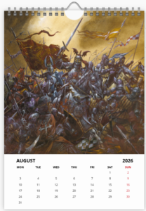 Mois d'août du calendrier 2026 A3 de Didier Graffet