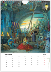 Mois de septembre du calendrier 2026 A3 de Florence Magnin