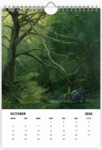 Mois d'octobre du calendrier 2026 A3 de Didier Graffet