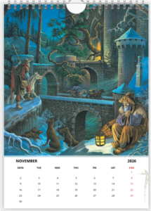 Mois de novembre du calendrier 2026 A3 de Florence Magnin