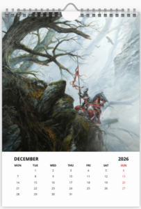 Mois de décembre du calendrier 2026 A3 de Didier Graffet