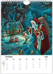 Mois de décembre du calendrier 2026 A3 de Florence Magnin