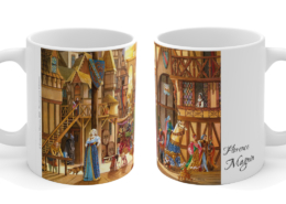 Magnin mug Auberge Droite et Gauche Les deux faces du mug L'auberge de la sirène de Florence Magnin