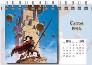 Mois d'avril du calendrier de bureau 2026 de Philippe Caza