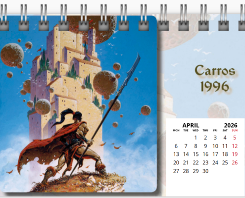 Mois d'avril du calendrier de bureau 2026 de Philippe Caza