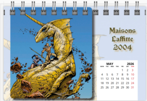 Mois de mai du calendrier de bureau 2026 de Philippe Caza