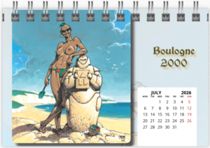 Mois de juillet du calendrier de bureau 2026 de Philippe Caza