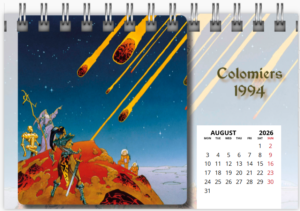 Mois d'août du calendrier de bureau 2026 de Philippe Caza