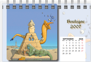 Mois de septembre du calendrier de bureau 2026 de Philippe Caza