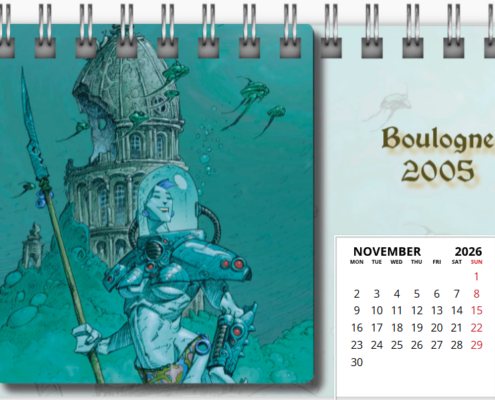 Mois de novembre du calendrier de bureau 2026 de Philippe Caza