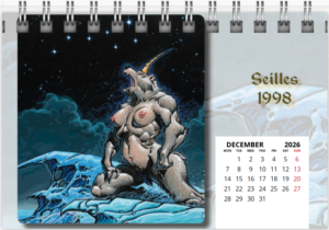 Mois de décembre du calendrier de bureau 2026 de Philippe Caza