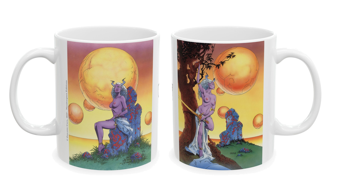 Caza Mug Chimeres D et G Les deux faces du mug Chimères de Philippe Caza