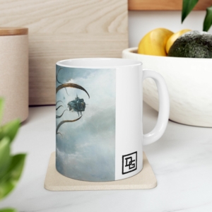 Côté droit du mug Jules Verne-Leviathan de Didier Graffet en contexte