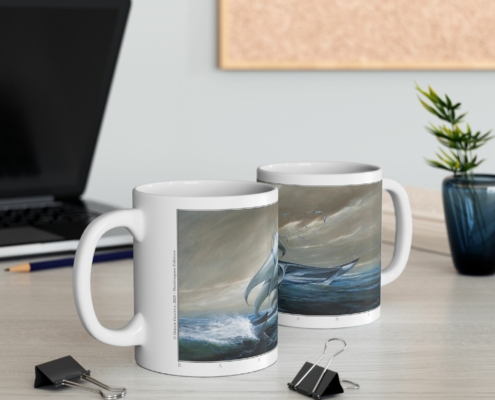 Graffet Mug Raie Contexte Les deux faces du mug Vaisseau-Raie de Didier Graffet en contexte