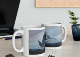 Graffet Mug Espadon Contexte Les deux faces du mug Vaisseau-Espadon de Didier Graffet en contexte