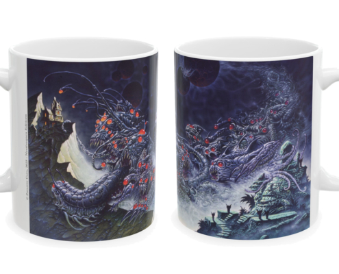 Caza Mug Cthulhu droite et gauche Les deux faces du mug Cthulhu Ecran de Philippe Caza