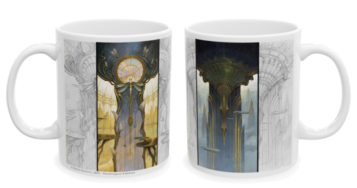 Les deux faces du mug Dragonfly Hall de Didier Graffet