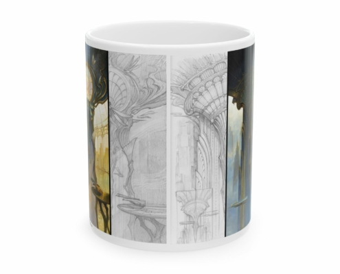 Graffet Mug Dragonfly Face Devant du mug Art Deco-Dragonfly Hall de Didier Graffet