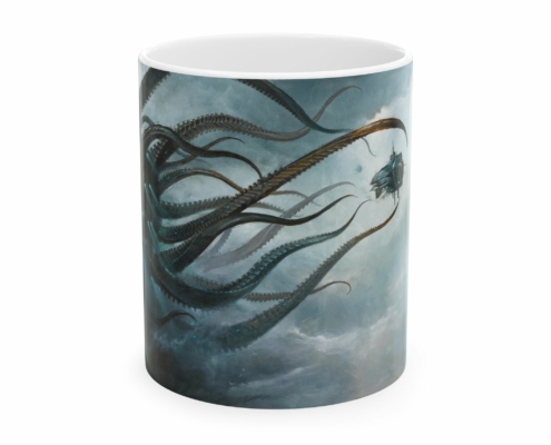 Graffet Mug Leviathan face Devant du mug Jules Verne-Leviathan de Didier Graffet